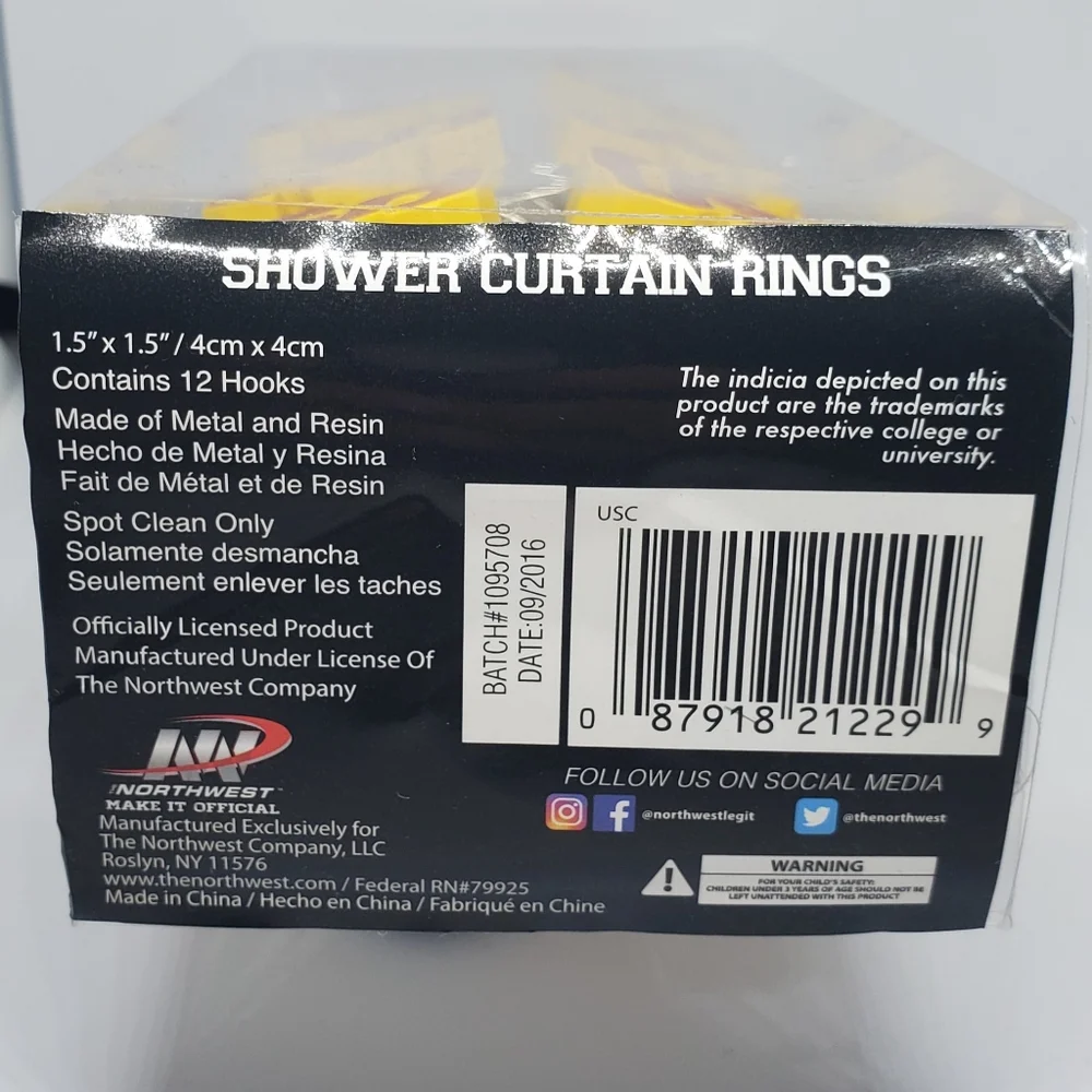 USC University of Southern California Trojans Shower Curtain Hooks Rings…